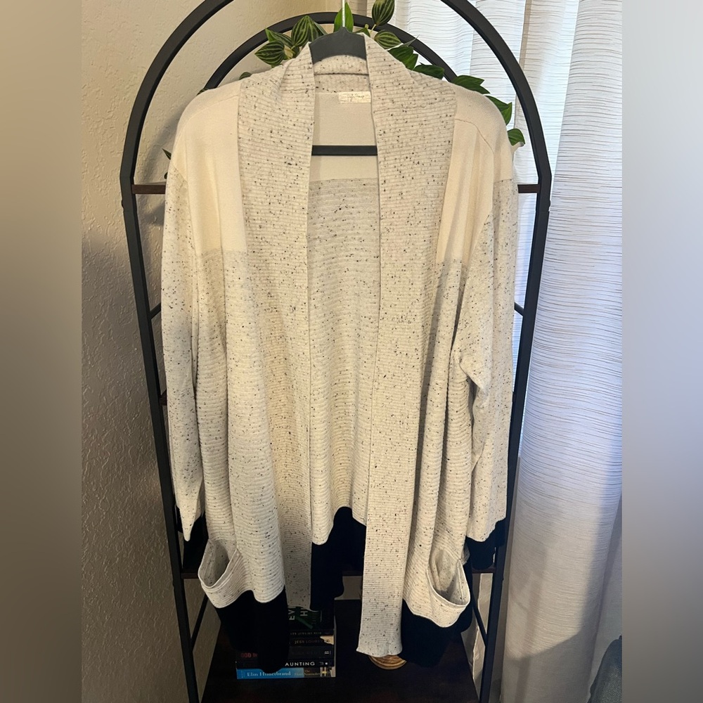 Women's Cream Open-Front Sweater